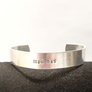 Unique Silvertone Mid Sis Cuff Bracelet